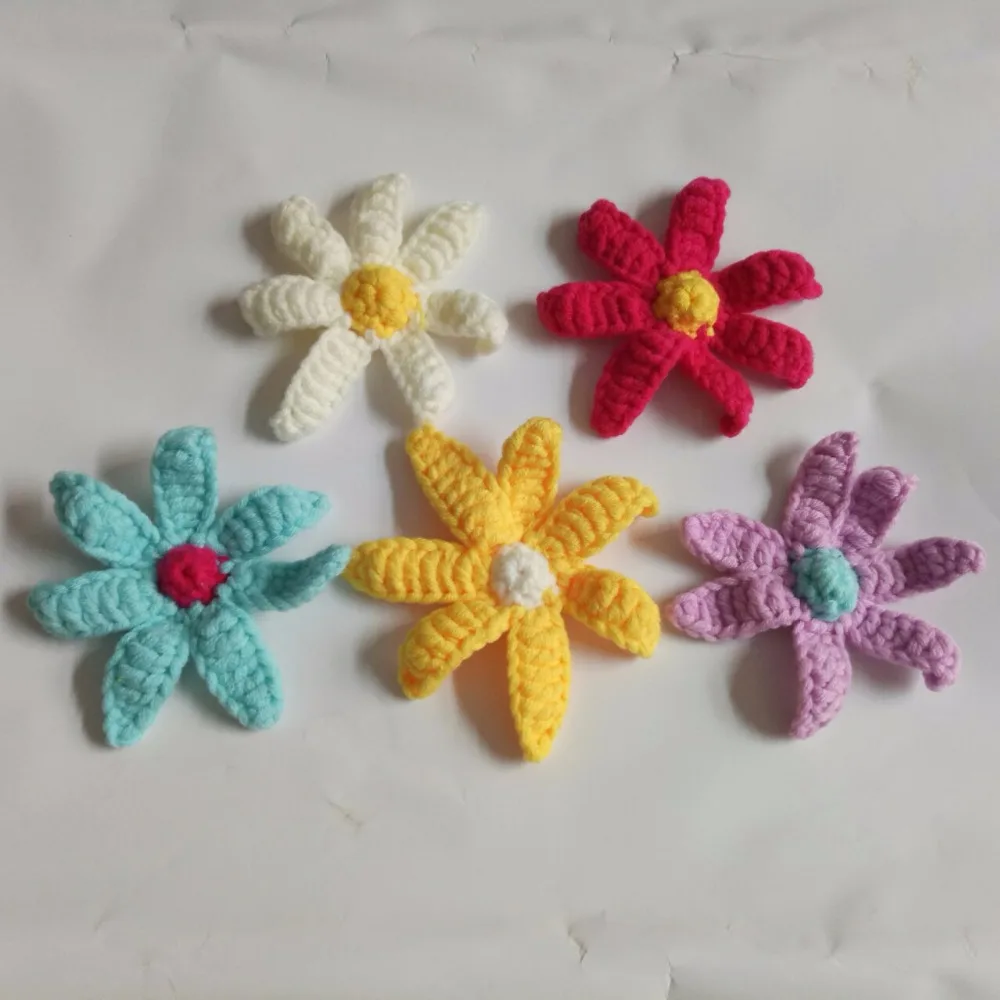 4.8inch big flower DIY wool knitting Daisy Flower Hair accessories Ornament for hairclips hairpins headband flower
4.8inch big flower DIY wool knitting Daisy Flower Hair accessories Ornament for hairclips hairpins headband flower
