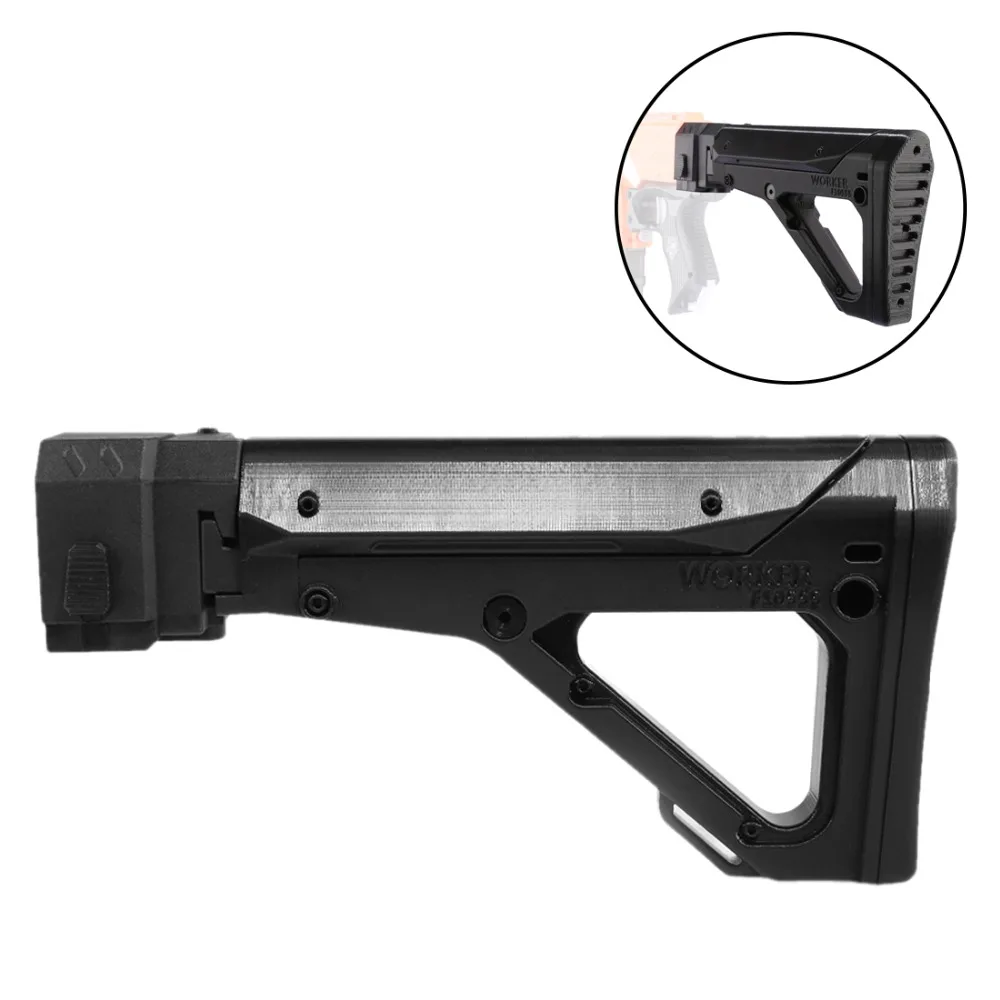 WORKER f10555 3D Printing UBR Foldable Stretchable Shoulder Stock Tail Stock for Nerf N-strike Elite Series - Black
WORKER f10555 3D Printing UBR Foldable Stretchable Shoulder Stock Tail Stock for Nerf N-strike Elite Series - Black