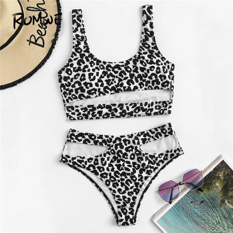 Romwe Sport Bikinis Set Leopard Cut-out Scoop Neck Top With High Waist Bottoms Swimsuit Women Summer Wire Free Sexy Swimwear
Romwe Sport Bikinis Set Leopard Cut-out Scoop Neck Top With High Waist Bottoms Swimsuit Women Summer Wire Free Sexy Swimwear