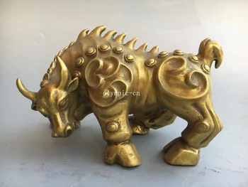 7'' Brass carved home fengshui decor auspicious beast cattle cow bull ox statue
7'' Brass carved home fengshui decor auspicious beast cattle cow bull ox statue