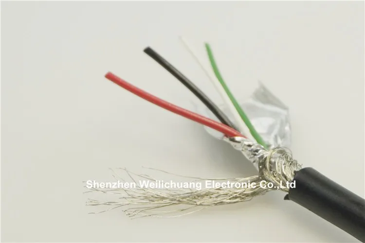 1 meter USB2.0 Fully rated Cable UL2725 standard 4 core data charge cable 24 AWG / 1P 28 AWG / 2C conductor Copper braid
1 meter USB2.0 Fully rated Cable UL2725 standard 4 core data charge cable 24 AWG / 1P 28 AWG / 2C conductor Copper braid