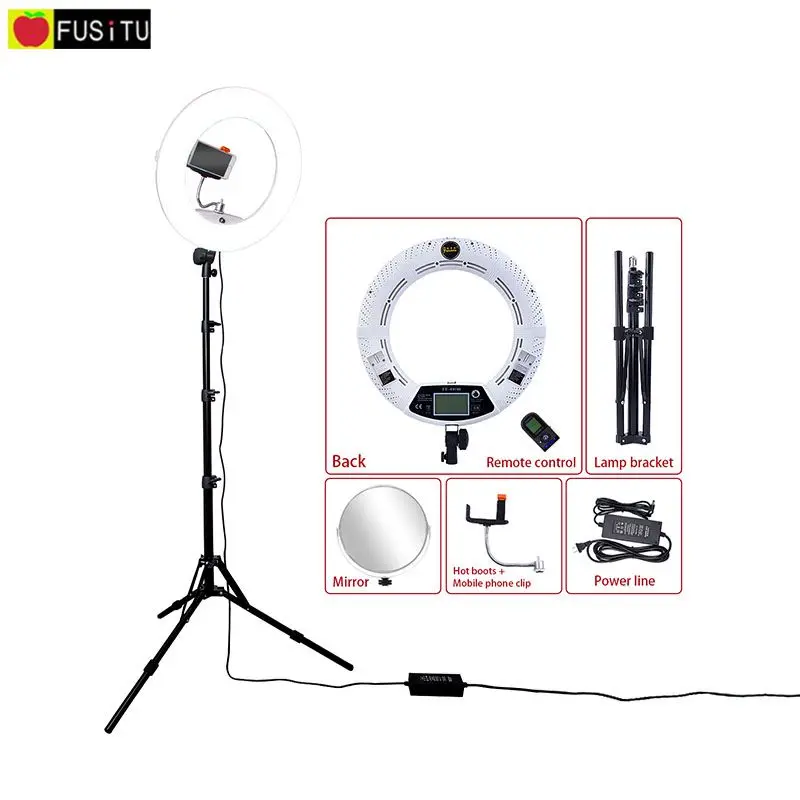 Fusitu FE-480II 5500K Ring Light Photographic Lighting Fill Lamp With Remote And Tripod For Photography Live Makeup Photograph
Fusitu FE-480II 5500K Ring Light Photographic Lighting Fill Lamp With Remote And Tripod For Photography Live Makeup Photograph