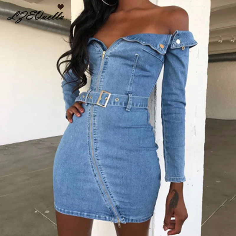 High Quality Autumn Summer Denim Dress Clothing Women Sexy Slash Neck Dress Elegant Spring Slim Cowboy Casual Dresses Vestidos
High Quality Autumn Summer Denim Dress Clothing Women Sexy Slash Neck Dress Elegant Spring Slim Cowboy Casual Dresses Vestidos