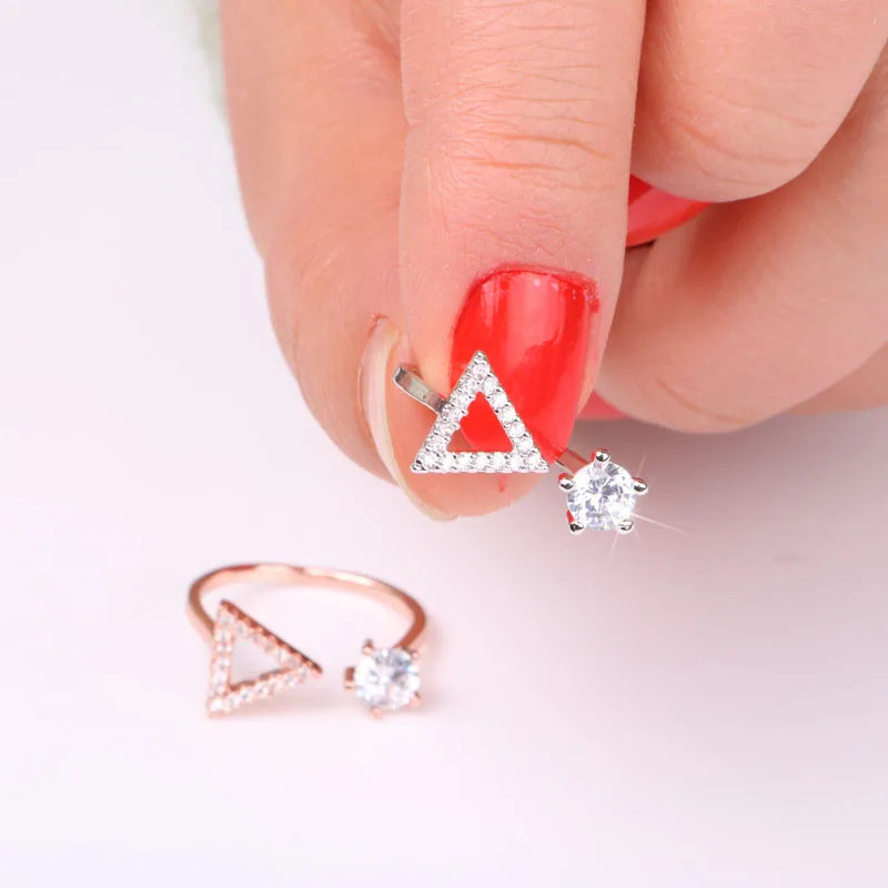 Hgflyxu Rose Gold and Silver Adjustable Finger Rings for Women Copper Zirconia Triangle Party Female Open Ring
Hgflyxu Rose Gold and Silver Adjustable Finger Rings for Women Copper Zirconia Triangle Party Female Open Ring