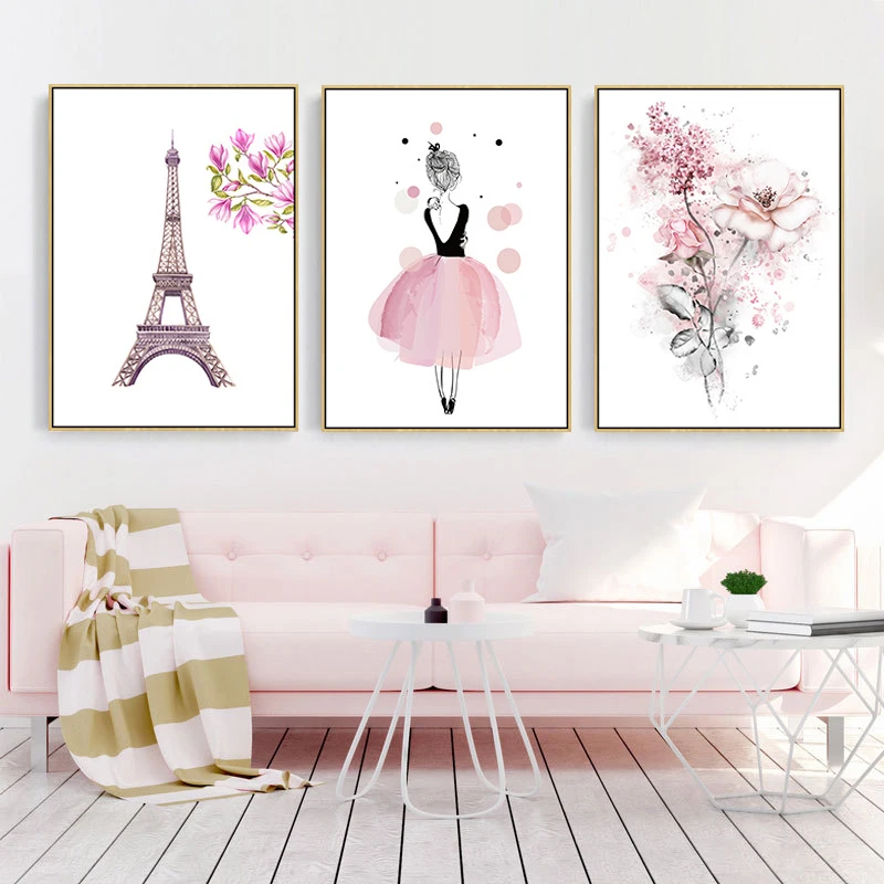 Nordic Pink Fashion Poster Art Print Paris Tower Picture Dancing Girl Flower Canvas Painting Wall Decor Children Room Or Bedroom
Nordic Pink Fashion Poster Art Print Paris Tower Picture Dancing Girl Flower Canvas Painting Wall Decor Children Room Or Bedroom