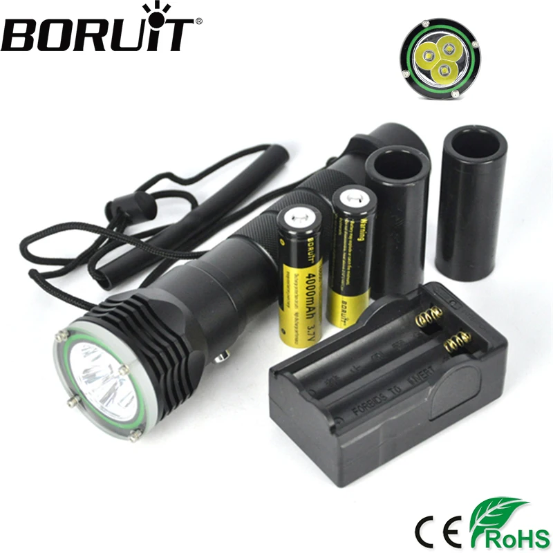 BORUiT 2000LM XM-L2 LED Scuba Diving Flashlight Underwater 50m Flash Light Stepless Dimming Diver Portable Lantern 18650 Battery
BORUiT 2000LM XM-L2 LED Scuba Diving Flashlight Underwater 50m Flash Light Stepless Dimming Diver Portable Lantern 18650 Battery