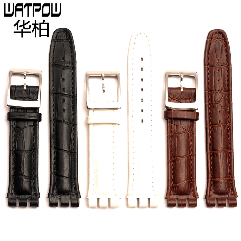 High quality leather watch band 17mm 19mm 21mm 23mm white black brown watch strap For swatch Strap accessories
High quality leather watch band 17mm 19mm 21mm 23mm white black brown watch strap For swatch Strap accessories
