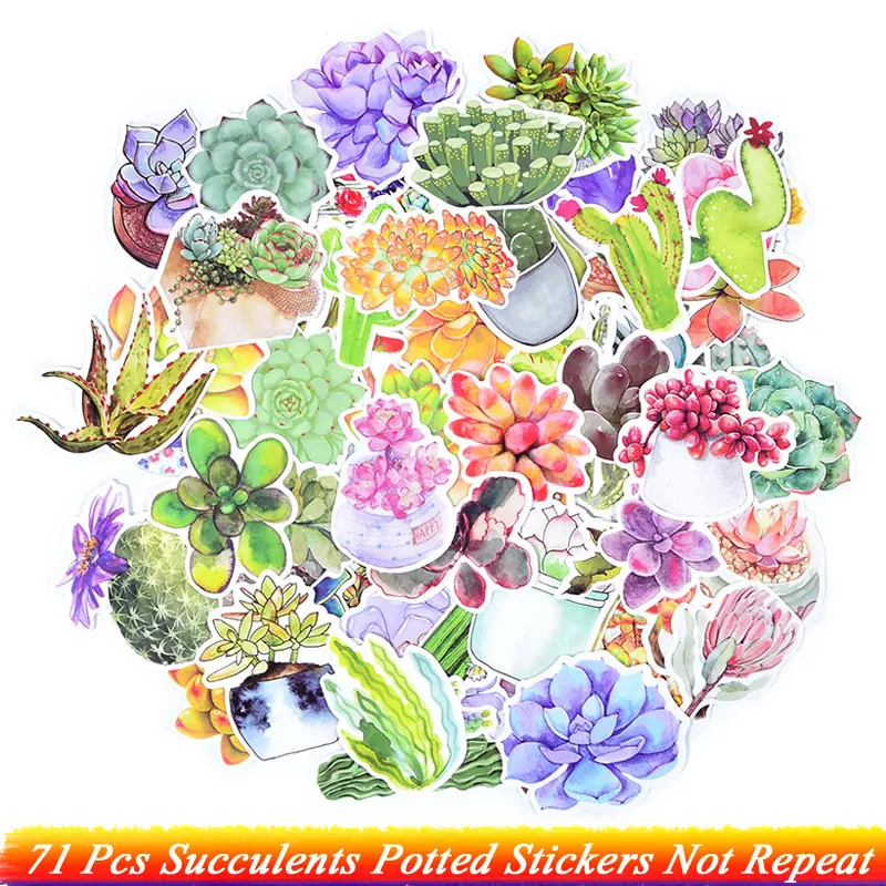 71Pcs Succulents Potted Plant Stickers Beautiful Green Flowers Cactus Decoration Stickers DIY Luggage Laptop Travel Case Guitar
71Pcs Succulents Potted Plant Stickers Beautiful Green Flowers Cactus Decoration Stickers DIY Luggage Laptop Travel Case Guitar