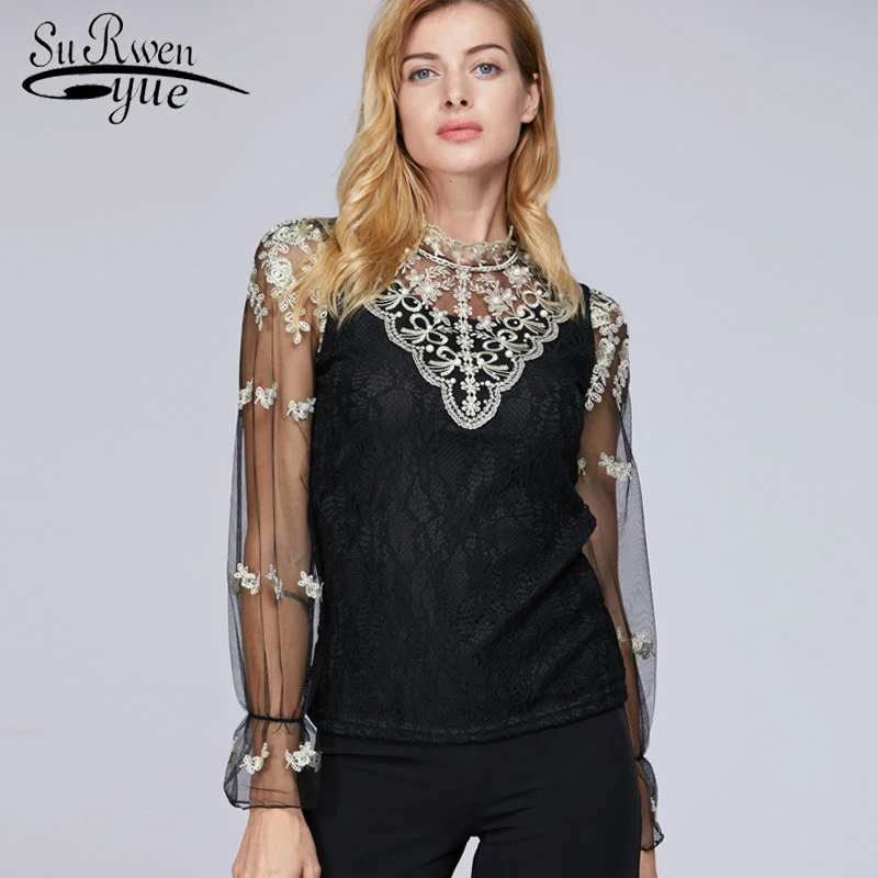 Sexy Hollow Lace Blouse Shirt Women Tops Fashion Woman Blouses 2018 Long Sleeve Black Lace Shirt Women Blusa Feminina 980F 45
Sexy Hollow Lace Blouse Shirt Women Tops Fashion Woman Blouses 2018 Long Sleeve Black Lace Shirt Women Blusa Feminina 980F 45