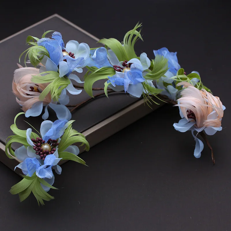 2018 new Super-fairy feather butterfly flower bride tiara hyperbolic Mori hair bride's photo-taking headdress 
2018 new Super-fairy feather butterfly flower bride tiara hyperbolic Mori hair bride's photo-taking headdress