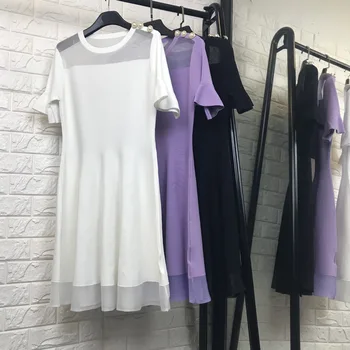 Women fashion sexy knit sweater dress buttons short sleeve a-line pure color patchwork dresses new 2018 summer white
Women fashion sexy knit sweater dress buttons short sleeve a-line pure color patchwork dresses new 2018 summer white