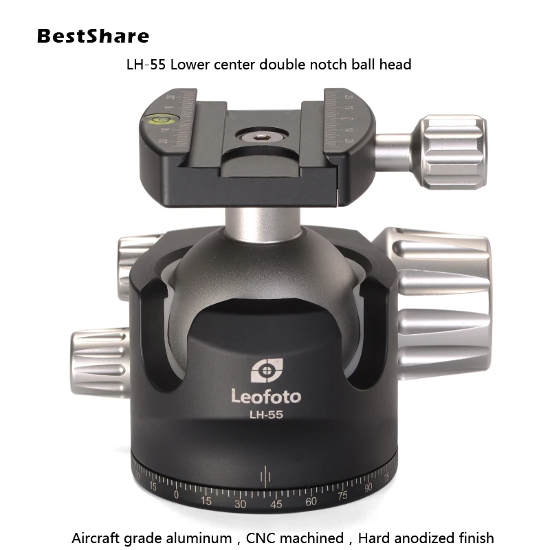 Camera Tripod 55mm Ball Head Aluminum Alloy Panoramic Head Lower Center Double Notch with Arca-swiss quick release palte as RRS
Camera Tripod 55mm Ball Head Aluminum Alloy Panoramic Head Lower Center Double Notch with Arca-swiss quick release palte as RRS