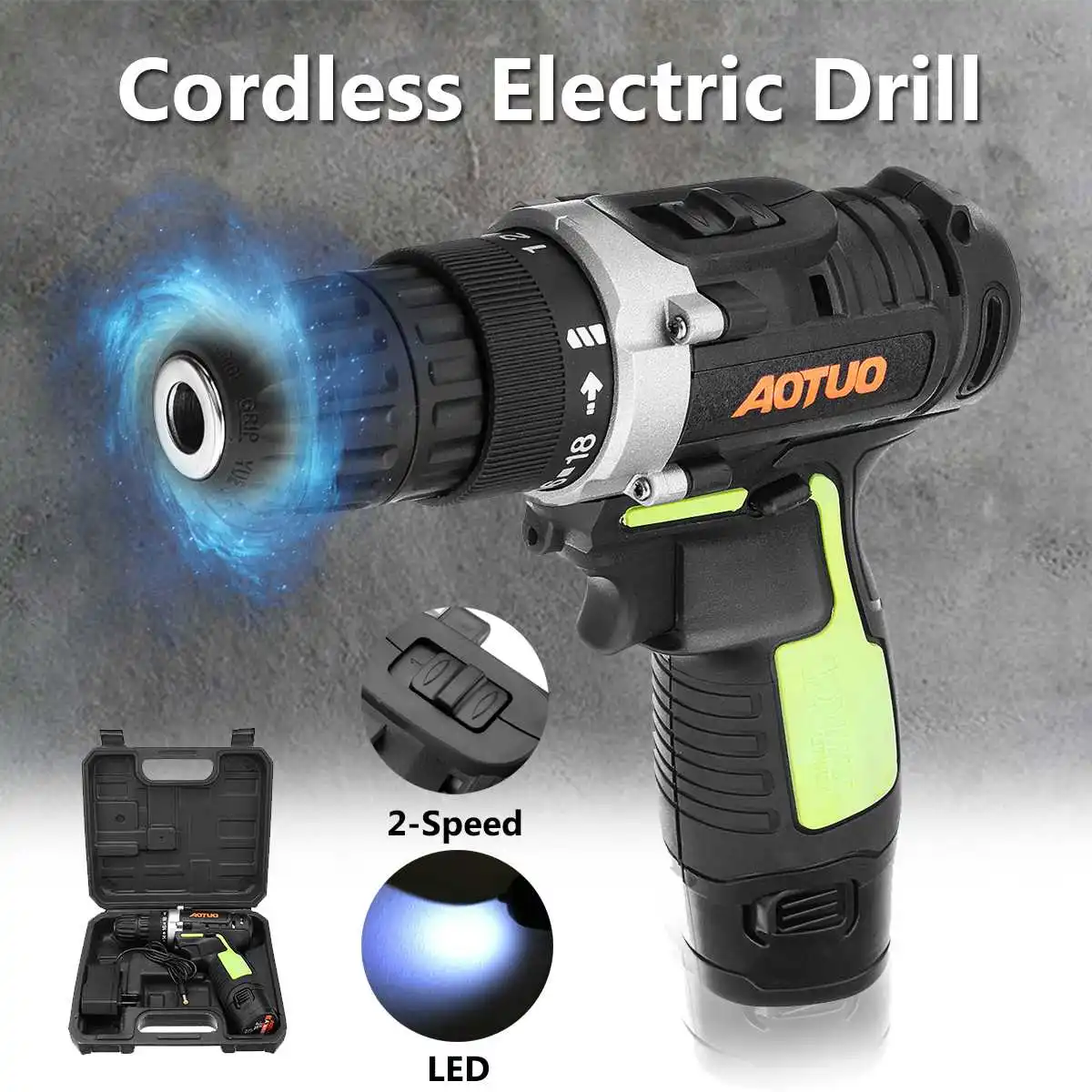 12V 2 Speed Cordless Screwdriver 3/8''Driver Mini Wireless Drills Rechargeable Li-Ion LED Light Household DIY Hand Power Tools
12V 2 Speed Cordless Screwdriver 3/8''Driver Mini Wireless Drills Rechargeable Li-Ion LED Light Household DIY Hand Power Tools