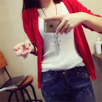 New 2018 in spring and Autumn Sweater Cardigan Long sleeves V out of collar sweater Small cardigan Overcoat in spring and Autumn
New 2018 in spring and Autumn Sweater Cardigan Long sleeves V out of collar sweater Small cardigan Overcoat in spring and Autumn