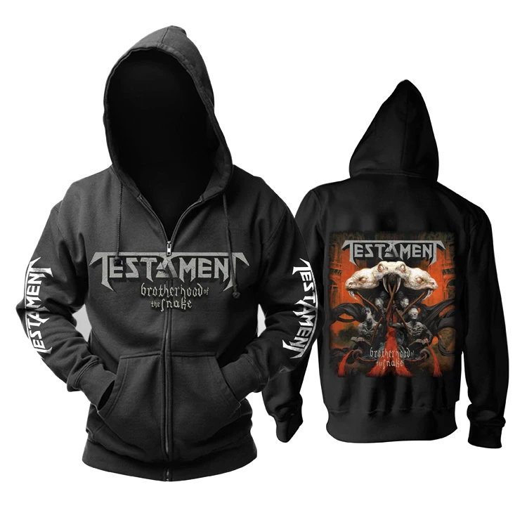 Zipper Sweatshirt Nice soft and warm Snake Testament Rock black hoodies autumn winter jacket punk death dark metal sudadera
Zipper Sweatshirt Nice soft and warm Snake Testament Rock black hoodies autumn winter jacket punk death dark metal sudadera