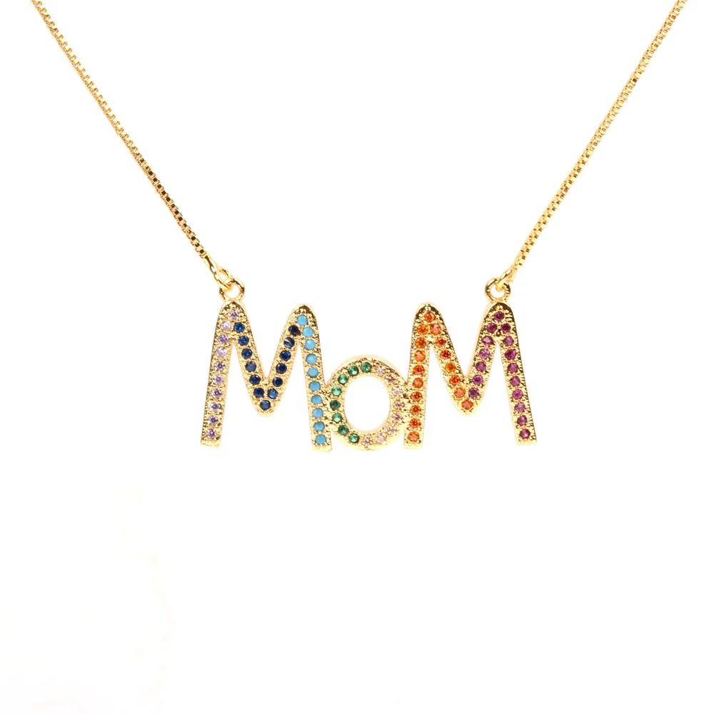Luxury Cubic Zirconia Insert Letter Necklace Big Size MOM Colorful Necklaces & Pendants Mother's Day Gift Love Jewelry
Luxury Cubic Zirconia Insert Letter Necklace Big Size MOM Colorful Necklaces & Pendants Mother's Day Gift Love Jewelry