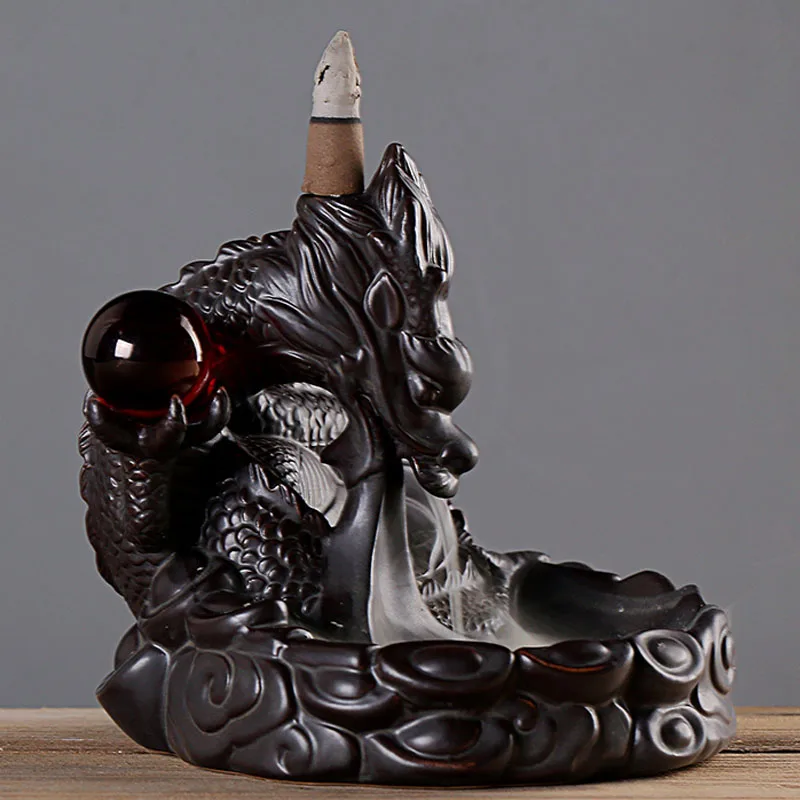 Backflow Incense Burner With Crystal Ball Dragon Incense Holder Aromatherapy Ceramic Buddhist Zen Censer + 20Pcs Incense Cones
Backflow Incense Burner With Crystal Ball Dragon Incense Holder Aromatherapy Ceramic Buddhist Zen Censer + 20Pcs Incense Cones