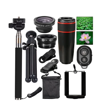 Universal 10 in 1 Phone Camera Lens 12x Fisheye Lens Wide Macro Lenses Selfie Stick Monopod Tripod for Xiaomi for iPhone
Universal 10 in 1 Phone Camera Lens 12x Fisheye Lens Wide Macro Lenses Selfie Stick Monopod Tripod for Xiaomi for iPhone