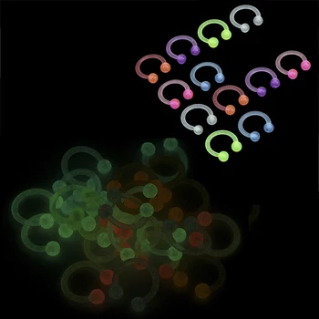 

10PCS/20PCS Luminous Acrylic Tongue Ring For Women Ear Septum Nipple Piercing Bar Bell Navel Lip Eyebrow Piercing Body Jewelry