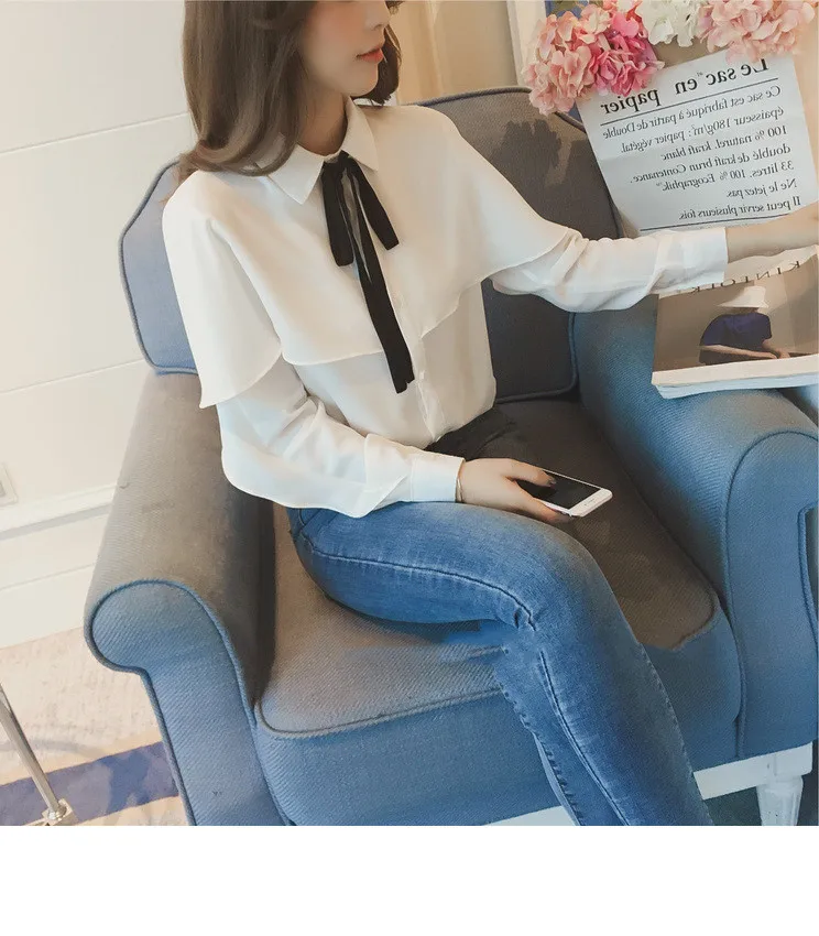 Mr.nut Korean Bow Lantern Sleeve White Shirt Top Women Ruffled Long Sleeve Base Shirt
Mr.nut Korean Bow Lantern Sleeve White Shirt Top Women Ruffled Long Sleeve Base Shirt
