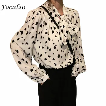 Focal20 Streetwear Dot Bowknot Women Blouse Shirt Long Sleeve Casual Loose Female Blouse Top
Focal20 Streetwear Dot Bowknot Women Blouse Shirt Long Sleeve Casual Loose Female Blouse Top