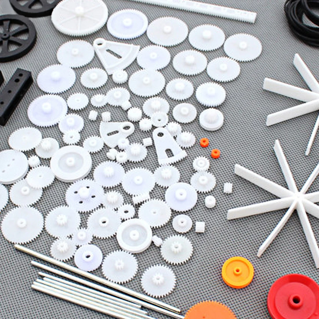 122Pcs Modification DIY Plastic Motor Gear Set for Robot Toy Aircraft Model for Assemble and Install
122Pcs Modification DIY Plastic Motor Gear Set for Robot Toy Aircraft Model for Assemble and Install