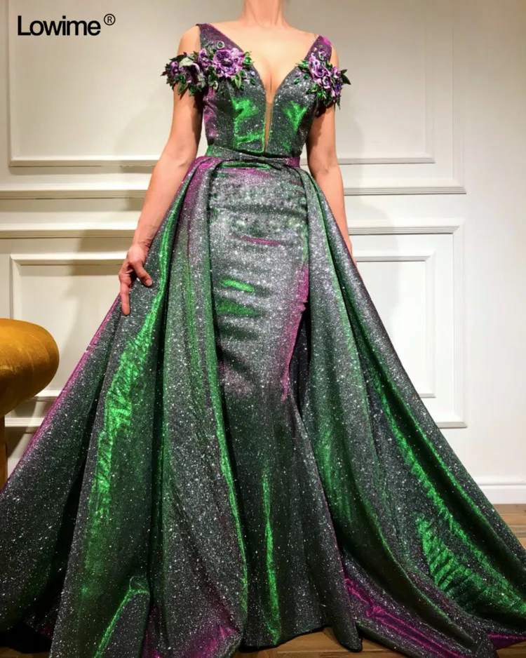 Abendkleider Arabic Two Pieces Evening Dresses Long With Handmade Flower Mermaid V-Neck Evening Gowns Special Robe De Soiree
Abendkleider Arabic Two Pieces Evening Dresses Long With Handmade Flower Mermaid V-Neck Evening Gowns Special Robe De Soiree