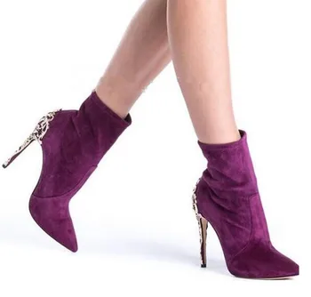 Abesire 2019 New Fashion Women Metal Decoration Thin High Heels Ankle Boots Ladies Pointed Toe Suede Dress Party Shoes Woman
Abesire 2019 New Fashion Women Metal Decoration Thin High Heels Ankle Boots Ladies Pointed Toe Suede Dress Party Shoes Woman
