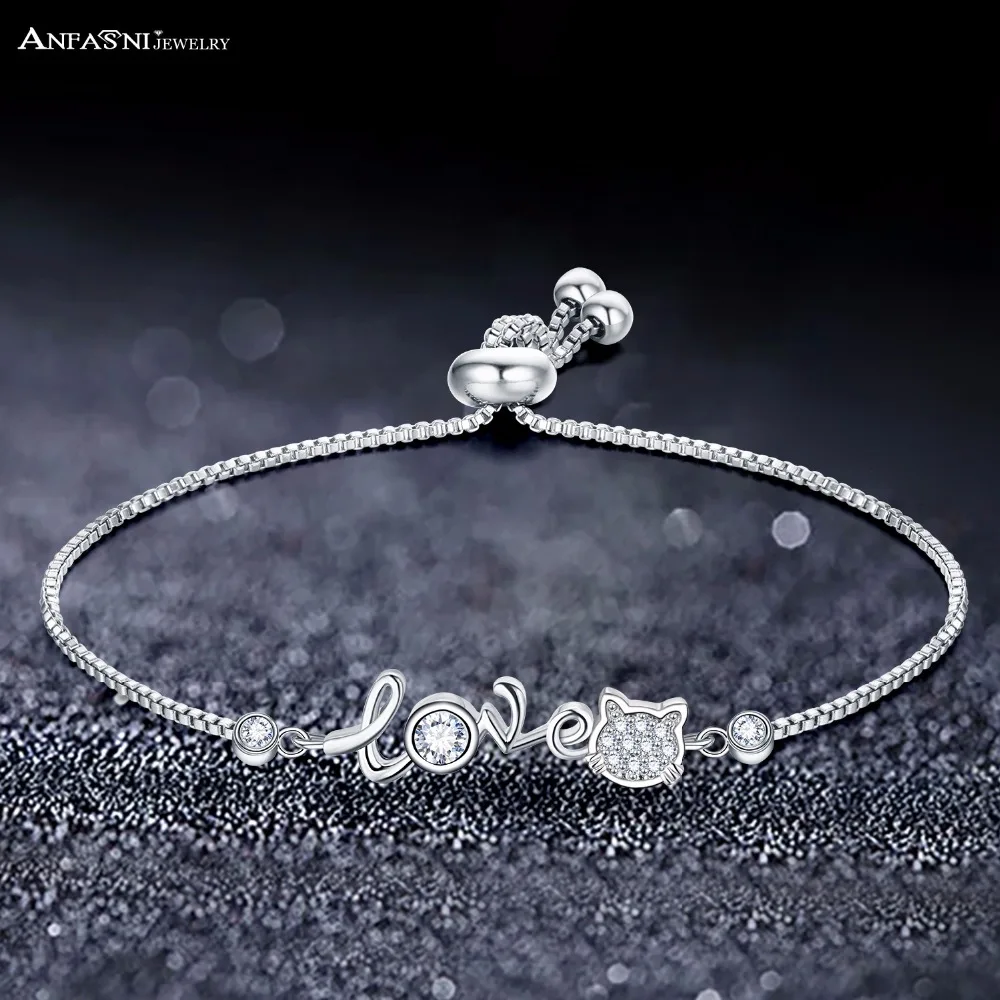 ANFASNI New Arrival Women Charm Bracelet Love And Cat With CZ Adjustable Bracelets For Women Chain Link Bracelet DBR0135-B
ANFASNI New Arrival Women Charm Bracelet Love And Cat With CZ Adjustable Bracelets For Women Chain Link Bracelet DBR0135-B