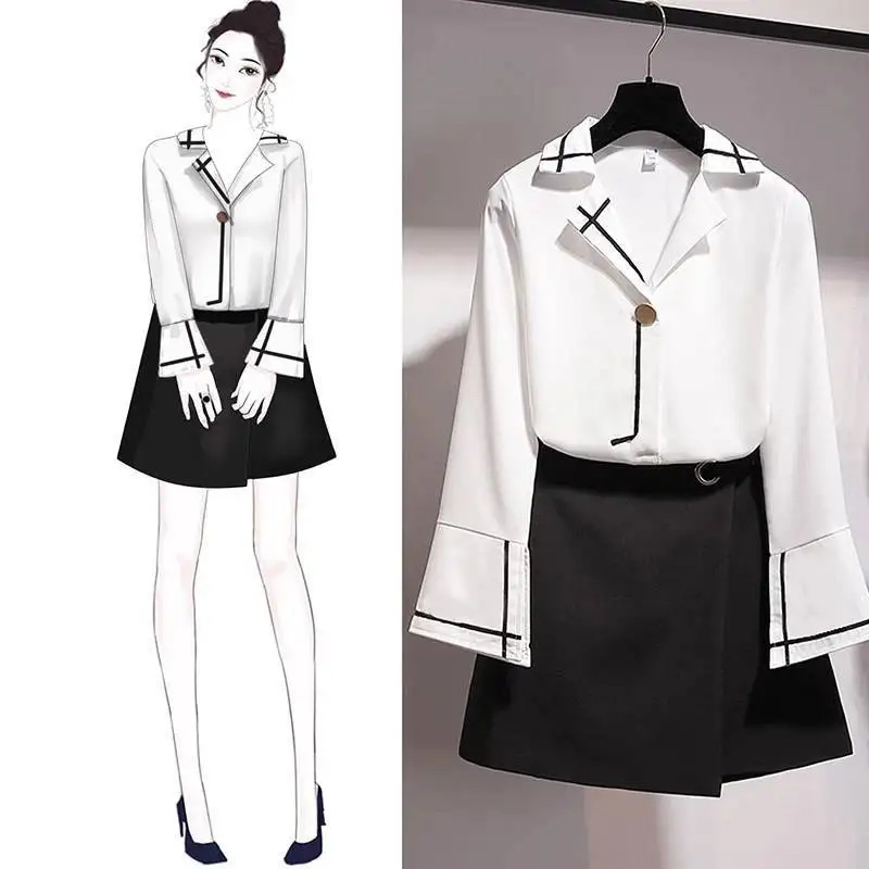 2019 Summer Spring Autumn Women 2 Piece Set Female Chiffon Shirt Tops + A Line Skirt Suits Female Clothes 2 piece outfits Z206
2019 Summer Spring Autumn Women 2 Piece Set Female Chiffon Shirt Tops + A Line Skirt Suits Female Clothes 2 piece outfits Z206