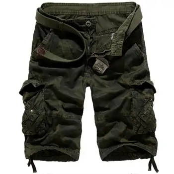 

Summer Safari Men's Shorts Camo Printed Big Pocket Design Plus Size 29-38 Short Pants Big Size Loose Summer Shorts SAN0