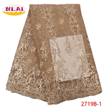 Gold French Sequins Lace Fabric Wedding 2019 High Quality African Tulle Lace Fabric Embroidered Nigerian Lace Fabrics XY2719B-1
Gold French Sequins Lace Fabric Wedding 2019 High Quality African Tulle Lace Fabric Embroidered Nigerian Lace Fabrics XY2719B-1