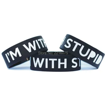 300pcs One Inch I'm With Stupid wristband silicone bracelets free shipping by DHL express
300pcs One Inch I'm With Stupid wristband silicone bracelets free shipping by DHL express