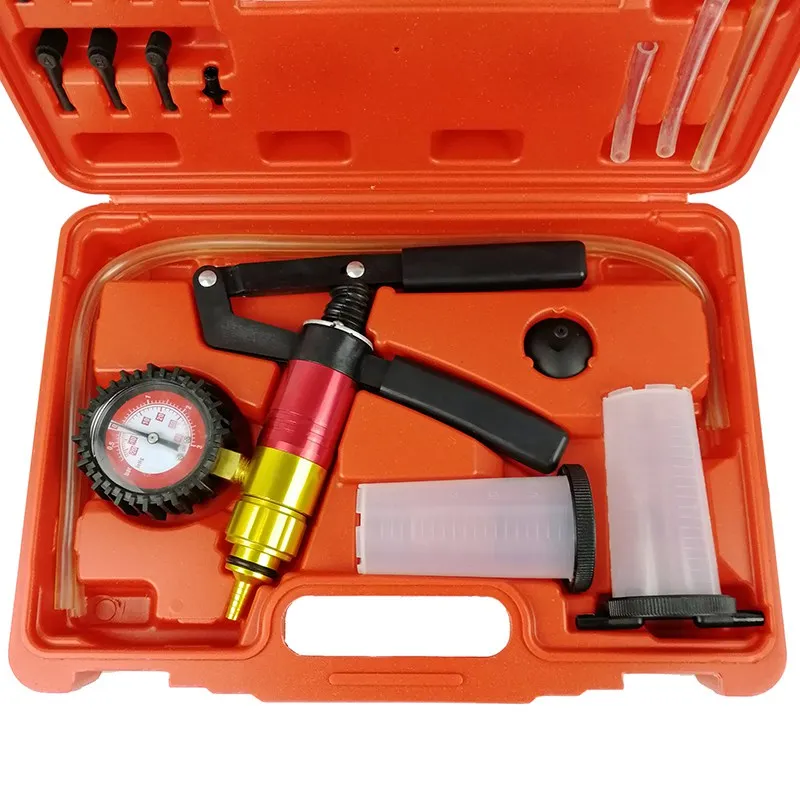 VicTsing 21Pcsset Car Handheld Vacuum Pump Set Tester for Automotive with Adapters Brake Fluid Bleeder Bleeding Test Kit 0-4bar (12)