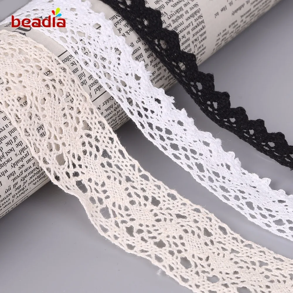 New! Apparel Sewing Fabric 5 Yards DIY Ivory White Black Trim Cotton Crocheted Lace Fabric Ribbon Handmade Accessories Craft
New! Apparel Sewing Fabric 5 Yards DIY Ivory White Black Trim Cotton Crocheted Lace Fabric Ribbon Handmade Accessories Craft