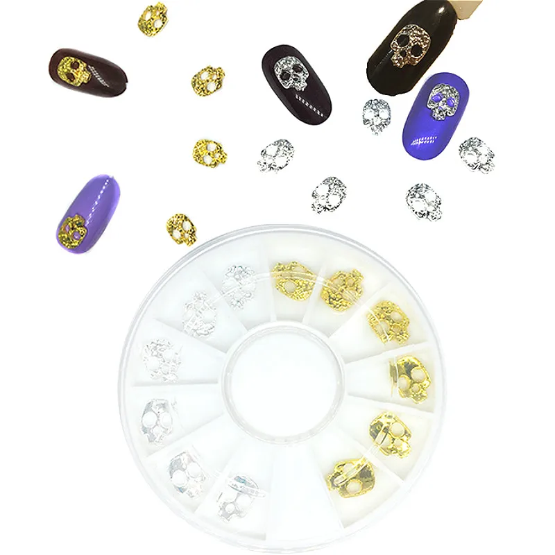 1Wheel Silver Gold Skull Nail Art Decorations 3d Metal Nail Charms Deco Kawaii Nailart Supplies Punk Rocking Studs for Manicure
1Wheel Silver Gold Skull Nail Art Decorations 3d Metal Nail Charms Deco Kawaii Nailart Supplies Punk Rocking Studs for Manicure