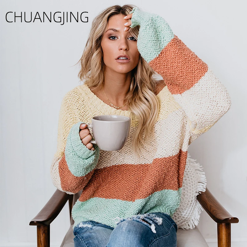 Casual Autumn Winter Knitted Pullover Sweater Women O-neck Long Sleeve Solid Patchwork Plus Size Sweater Female Fashion Sweater
Casual Autumn Winter Knitted Pullover Sweater Women O-neck Long Sleeve Solid Patchwork Plus Size Sweater Female Fashion Sweater