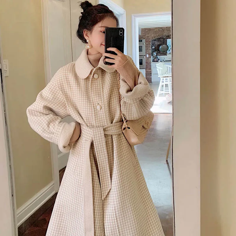 OLN 2019 New Style Autumn Winter Woolen Coat Herringbone Plaid Temperament Waist Turn-down Collar Thin Double-sided Coat 1610
OLN 2019 New Style Autumn Winter Woolen Coat Herringbone Plaid Temperament Waist Turn-down Collar Thin Double-sided Coat 1610
