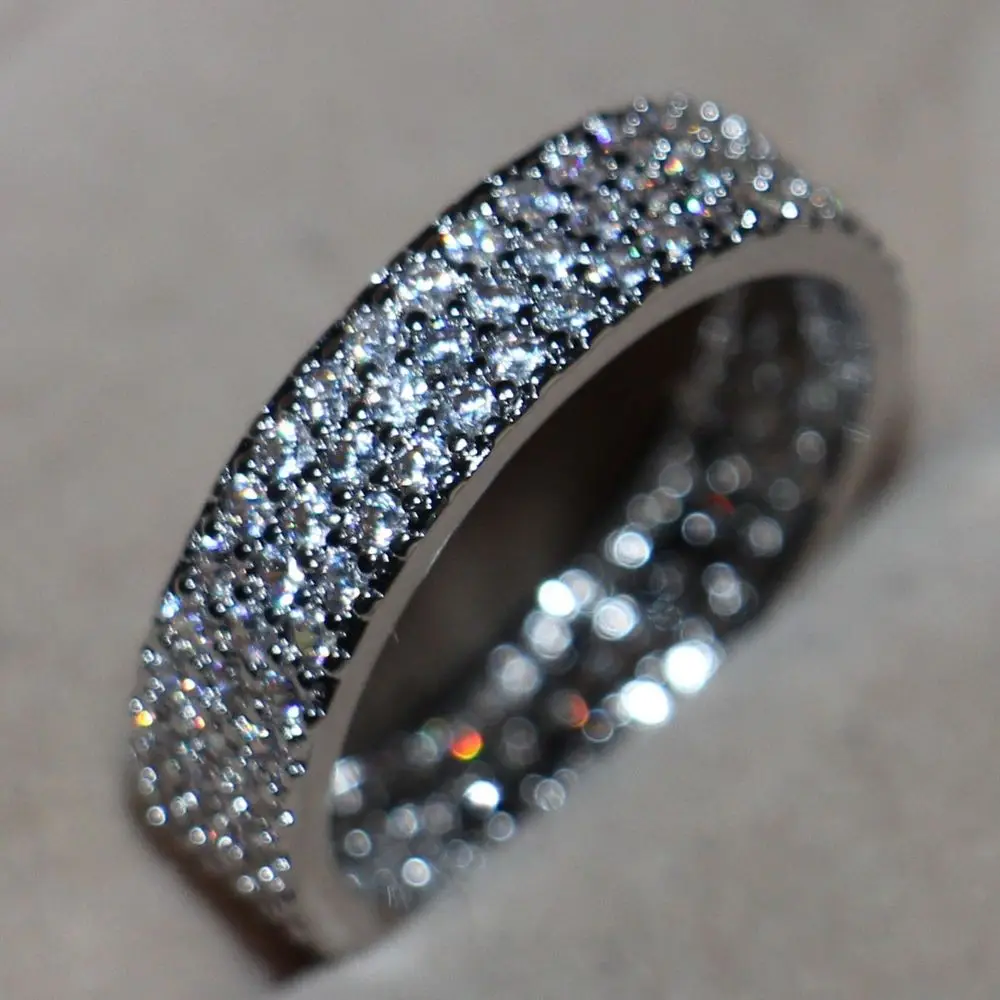 Choucong Size5-10 Удивительные ювелирные изделия 10kt заполненные белым золотом CZ