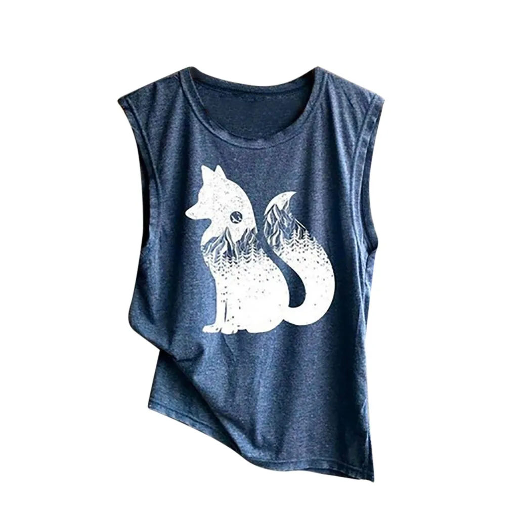 Women's Print Vest Casual Loose Top Sleeveless Tank Sport Pullover Fox Top womens tops and blouses blusas mujer de moda 2019
Women's Print Vest Casual Loose Top Sleeveless Tank Sport Pullover Fox Top womens tops and blouses blusas mujer de moda 2019
