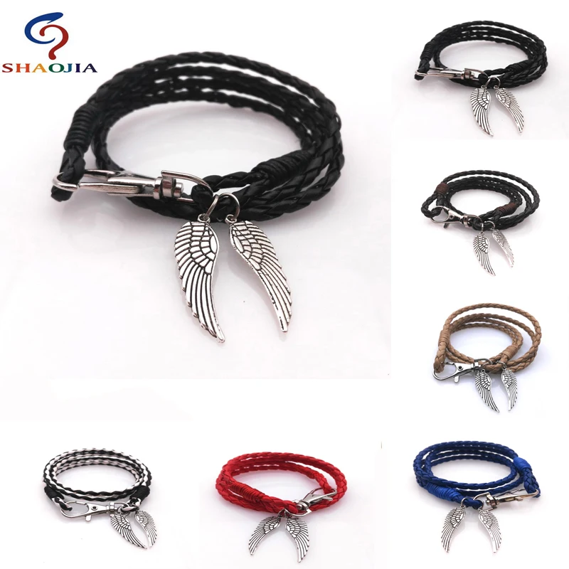 Men Jewelry Leather Angel Wings Bracelets Hot Sale Angel Wing Bracelets Women Multilayer Leather Woven Charms Bracelet Jewelry
Men Jewelry Leather Angel Wings Bracelets Hot Sale Angel Wing Bracelets Women Multilayer Leather Woven Charms Bracelet Jewelry