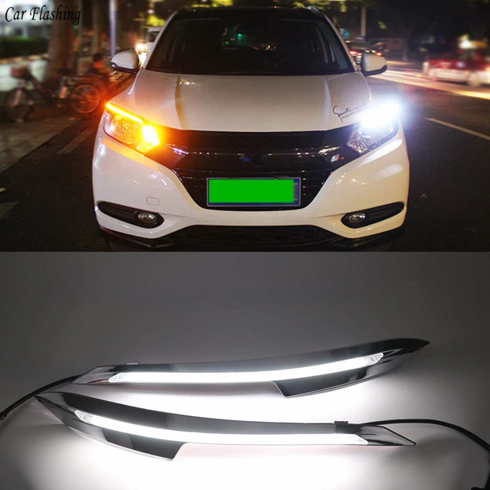 2PCS LED Daytime Running Light Yellow Turn Signal Relay Car Headlight Eyebrow Decoration For Honda HRV HR-V 2015 2016 2017 2018
2PCS LED Daytime Running Light Yellow Turn Signal Relay Car Headlight Eyebrow Decoration For Honda HRV HR-V 2015 2016 2017 2018