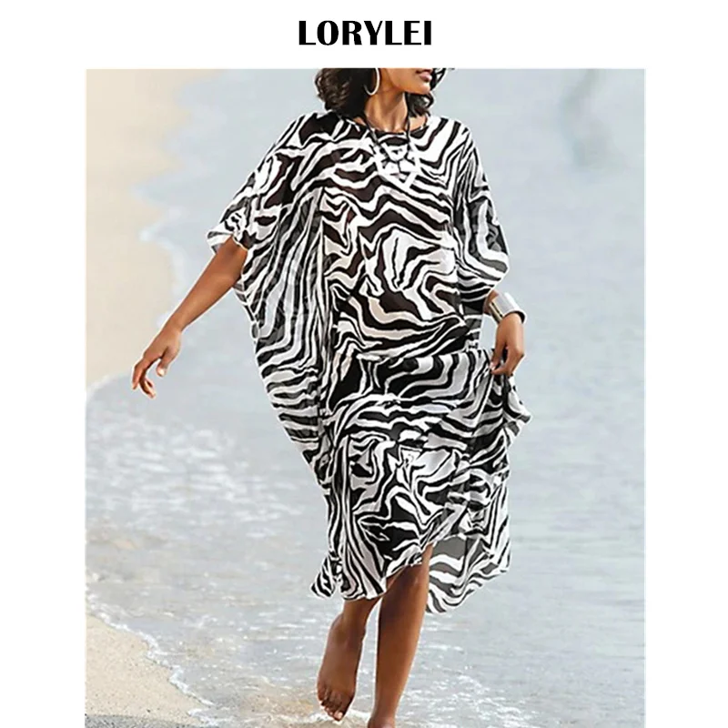 Sexy See Through Zebra Stripe Batwing Sleeve Beach Dress Tunic Women Beachwear Bikini Cover Up Pool Party Robe De Plage N638
Sexy See Through Zebra Stripe Batwing Sleeve Beach Dress Tunic Women Beachwear Bikini Cover Up Pool Party Robe De Plage N638
