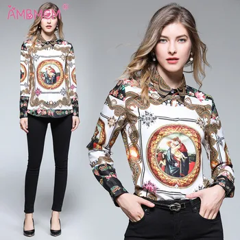 2018 New High Quality Printed Shirt Plus size Women's Turn down Collar Long Sleeve Summer Casual Blouse Fashion Tops AMBMCM
2018 New High Quality Printed Shirt Plus size Women's Turn down Collar Long Sleeve Summer Casual Blouse Fashion Tops AMBMCM