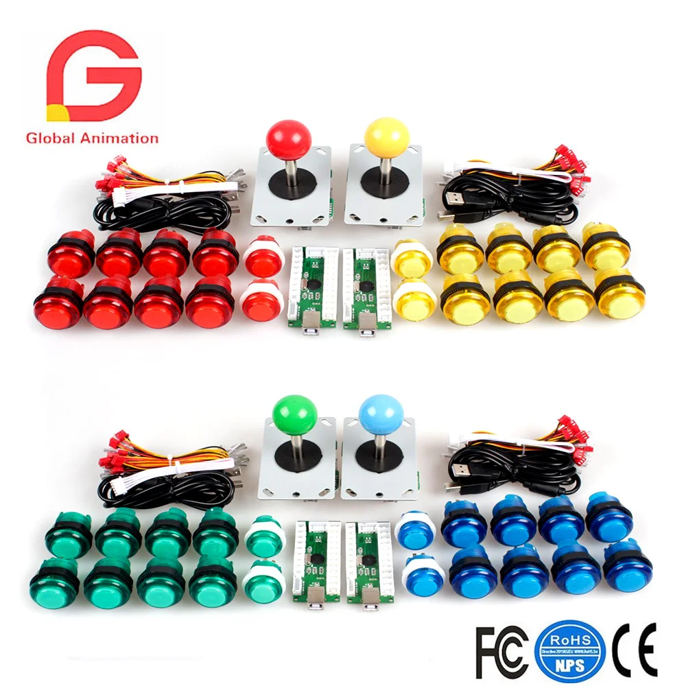 4 Player Classic DIY Arcade Kit Zero Delay USB Encoder +8 Way Joystick +5V LED Illuminated Push Button For KOF Mame Raspberry Pi
4 Player Classic DIY Arcade Kit Zero Delay USB Encoder +8 Way Joystick +5V LED Illuminated Push Button For KOF Mame Raspberry Pi