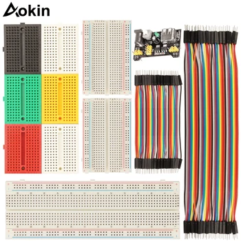 Solderless Breadboard 170/400/830 Tie Point Prototype Breadboard power supply for Arduino with 80 pcs Dupont wire
Solderless Breadboard 170/400/830 Tie Point Prototype Breadboard power supply for Arduino with 80 pcs Dupont wire