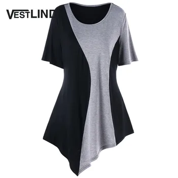 VESTLINDA Women T Shirt Plus Size 5XL Asymmetric Two Tone T-Shirt Summer Casual Scoop Neck Short Sleeves Long T-Shirts Tops
VESTLINDA Women T Shirt Plus Size 5XL Asymmetric Two Tone T-Shirt Summer Casual Scoop Neck Short Sleeves Long T-Shirts Tops