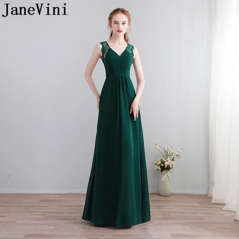 JaneVini Simple Dark Green Chiffon Bridesmaids Dress Jurken Lang Sexy V-Neck Keyhole Back Long Graduation Dresses Wedding Party
JaneVini Simple Dark Green Chiffon Bridesmaids Dress Jurken Lang Sexy V-Neck Keyhole Back Long Graduation Dresses Wedding Party