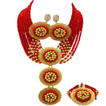 Opaque Red African Beads Jewelry Set Crystal Bridal Party Jewelry Sets Wedding Necklace 8C-3PH06 
Opaque Red African Beads Jewelry Set Crystal Bridal Party Jewelry Sets Wedding Necklace 8C-3PH06
