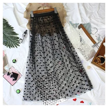 Fashion Women 2019 Summer High Waist Mesh Skirt Sexy Transparent Long Polka Dot Skirts Casual A-Line Skirt
Fashion Women 2019 Summer High Waist Mesh Skirt Sexy Transparent Long Polka Dot Skirts Casual A-Line Skirt